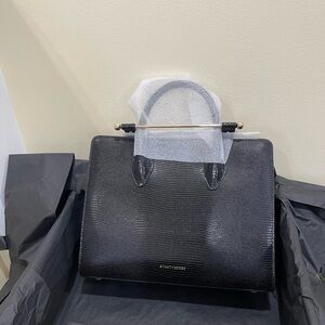Strathberry Embossed Lizard Black Handbag